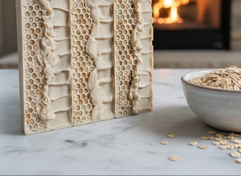 Wrap your skin in comfort with this warm and soothing bar—luxury in every lather. Scented with a rich, phthalate-free, vegan-friendly fragrance oil that blends the nostalgic notes of creamy oats, sweet honey, and warm milk, this bar is like a cozy hug for your skin.
