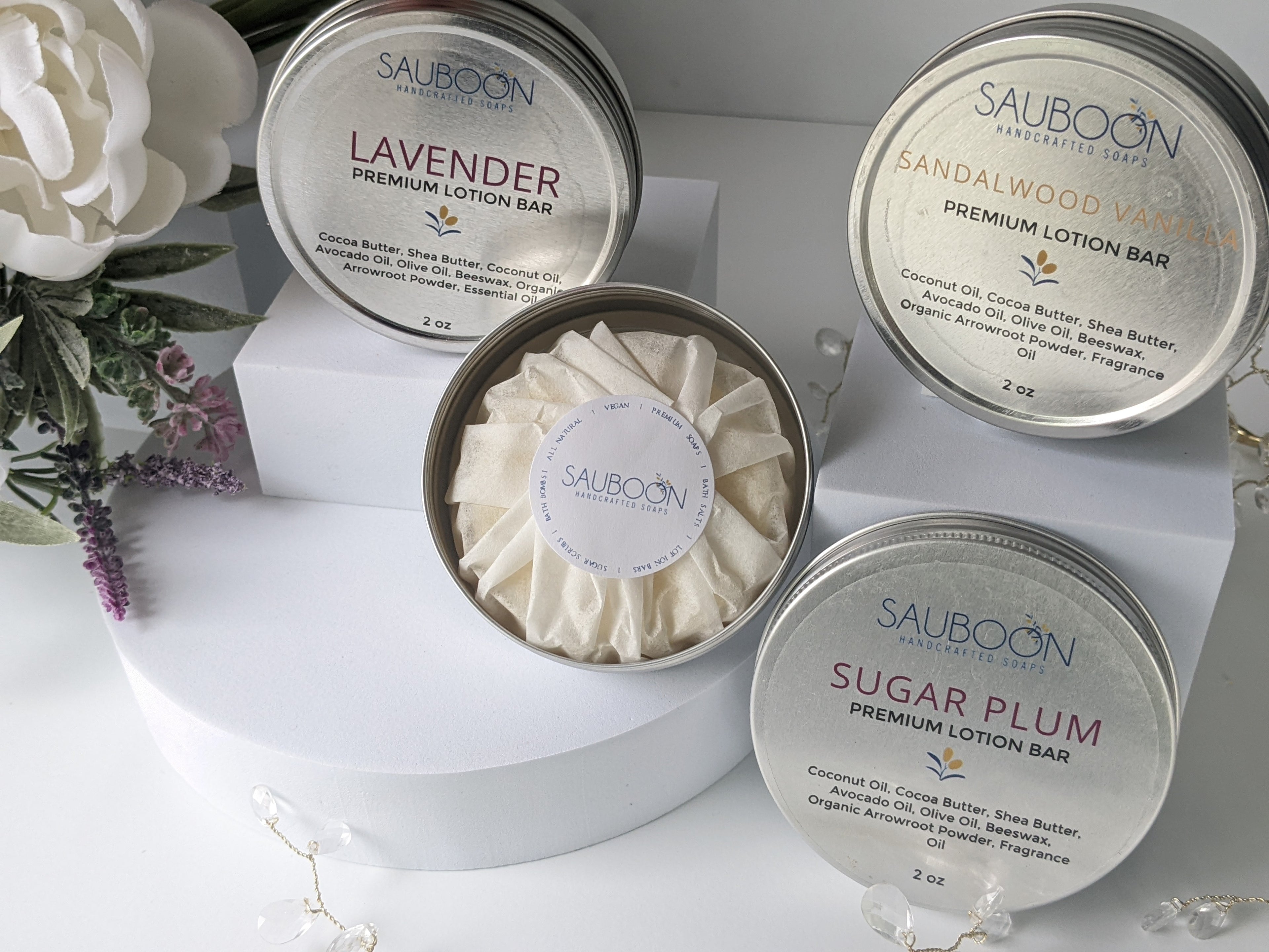 Handcrafted lotion bars are all natural, handmade in small batches in Albuquerque USA..  Highest and most luxurious ingredients such as cocoa & shea butters, intense moisture. Sustainable and cruelty free.  Perfect for friends, family, neighbors or colleagues