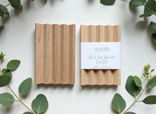 Handcrafted soap dish made in the USA.  Hardy beechwood, allows for a long life while using handcrafted soaps.  The grooves allow for water to drain away, keeping the soap dry in between use.  Makes a fantastic gift along with our luxurious handcrafted soaps, made in small batches here in San Diego.