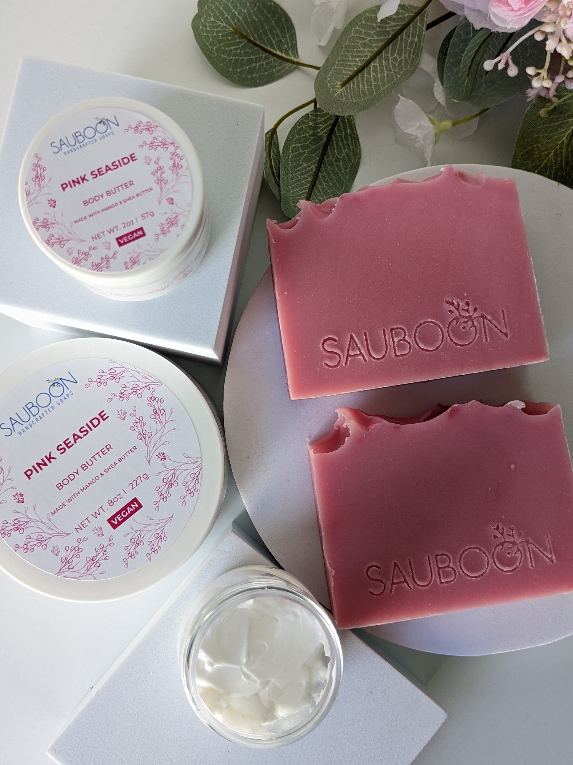 Our handcrafted vegan luxurious soaps are made locally here in San Diego in small batches.  Highest quality ingredients used to give the best lather, nourishment, and cleansing experience.  We use different type of clays in each soap including rhasoul clay, kaolin clay, rose clay, red Moroccan clay, French green clay which add to the beautiful washing experience using our soaps. Great for gifting for birthdays, celebrations, bridal showers or self care gift to yourself!