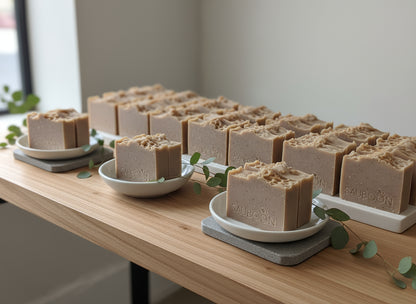 Wrap your skin in comfort with this warm and soothing bar—luxury in every lather. Scented with a rich, phthalate-free, vegan-friendly fragrance oil that blends the nostalgic notes of creamy oats, sweet honey, and warm milk, this bar is like a cozy hug for your skin.