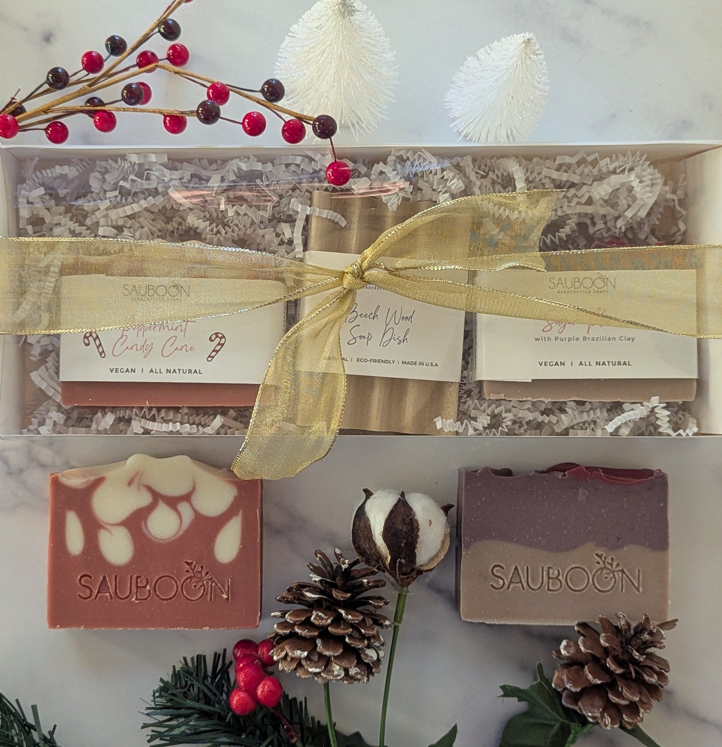 Holiday 2 Soap+ Dish Gift Box