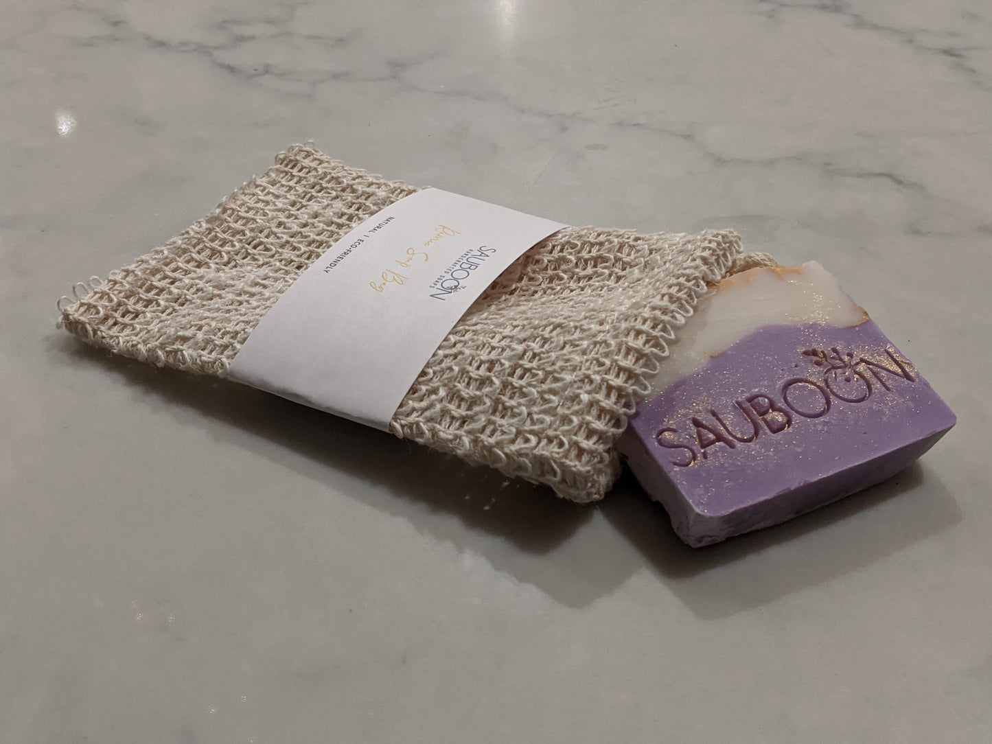 Sisal Soap bag, natural fibers. Makes a fantastic gift along with our luxurious handcrafted soaps, made in small batches here in San Diego.