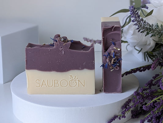 Lavender vegan handcrafted soaps. Our handcrafted luxurious soaps are made locally here in San Diego in small batches.  Highest quality ingredients used to give the best lather, nourishment, and cleansing experience.  We use different type of clays in each soap including rhasoul clay, kaolin clay, rose clay, red Moroccan clay, French green clay which add to the beautiful washing experience using our soaps. Great for gifting for birthdays, celebrations, bridal showers or self care gift to yourself!