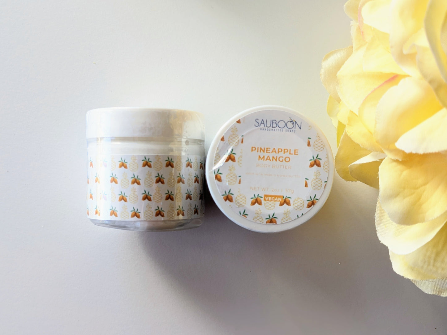 Made with shea butter & mango butter, which has wonderful skin hydrating properties.  Made in small batches in San Diego, California using the finest & luxurious ingredients.  Non-greasy and fast absorbant.