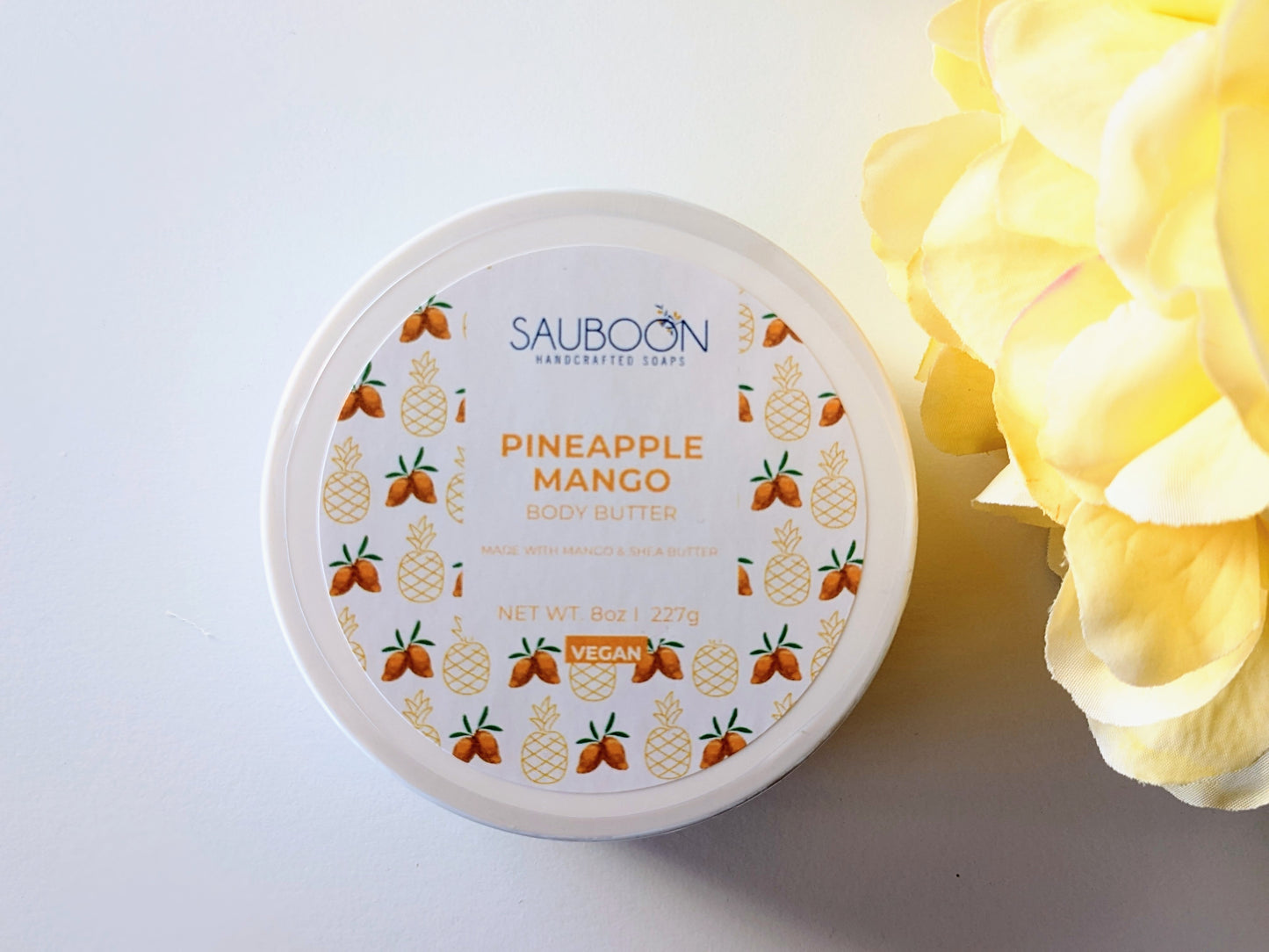 Made with shea butter & mango butter, which has wonderful skin hydrating properties.  Made in small batches in San Diego, California using the finest & luxurious ingredients.  Non-greasy and fast absorbant.