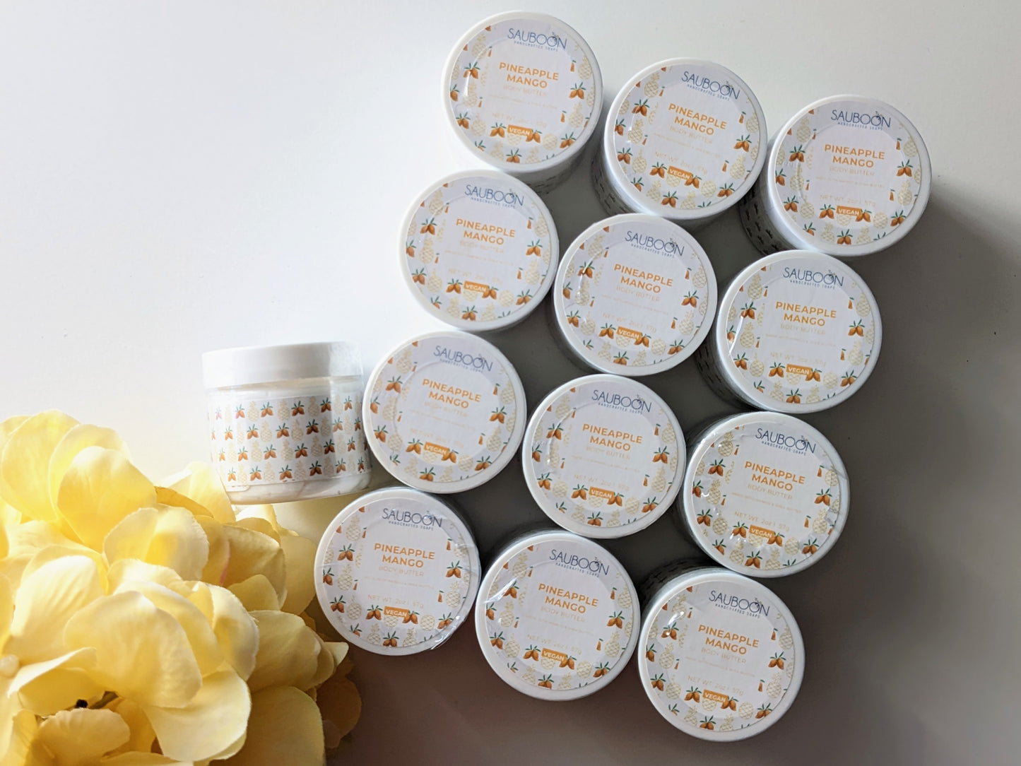 Made with shea butter & mango butter, which has wonderful skin hydrating properties.  Made in small batches in San Diego, California using the finest & luxurious ingredients.  Non-greasy and fast absorbant.