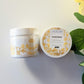 Made with shea butter & mango butter, which has wonderful skin hydrating properties.  Made in small batches in San Diego, California using the finest & luxurious ingredients.  Non-greasy and fast absorbant.
