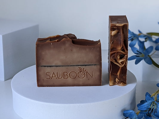 Sandalwood vegan handcrafted soap.  Our handcrafted vegan luxurious soaps are made locally here in San Diego in small batches.  Highest quality ingredients used to give the best lather, nourishment, and cleansing experience.  We use different type of clays in each soap including rhasoul clay, kaolin clay, rose clay, red Moroccan clay, French green clay which add to the beautiful washing experience using our soaps. Great for gifting for birthdays, celebrations, bridal showers or self care gift to yourself!